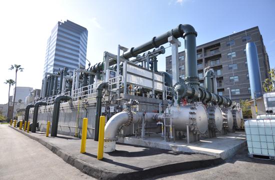 A view of the facilities of the new Santa Monica Water Treatment Plant located at 1228 South Bundy Drive.