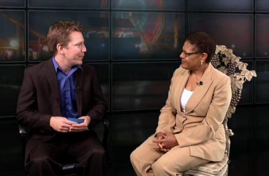 Congresswoman Karen Bass speaks with editor Brenton Garen.
